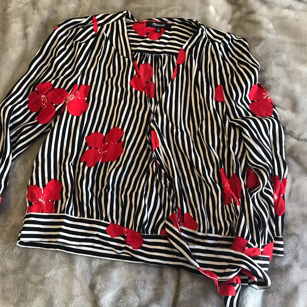 Madwell wrap tie blouse